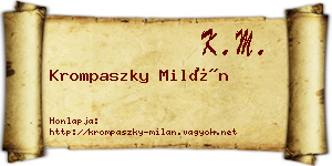 Krompaszky Milán névjegykártya