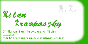 milan krompaszky business card